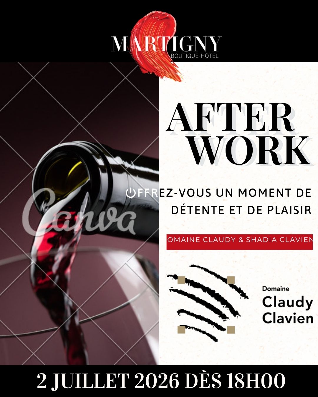 Afterwork au mARTigny Boutique-Hôtel